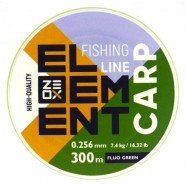 Лісочка для лову риби, ZEOX Element Carp Fluo Green, 300м, перетин 0,256мм